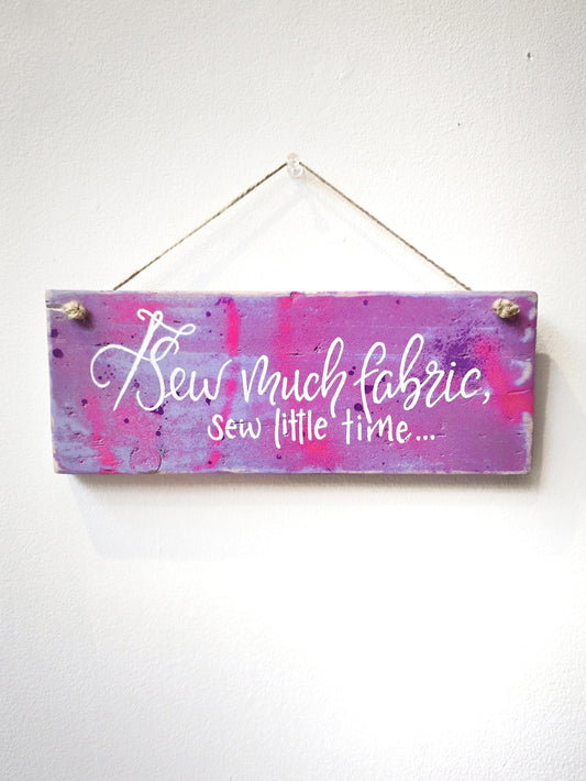 A lady never discusses the size of her fabric stash • Sewer gift • Sewing room • Sewing • Sewing quote • Fabric addict • Hanging sign - My Little Shop Gifts